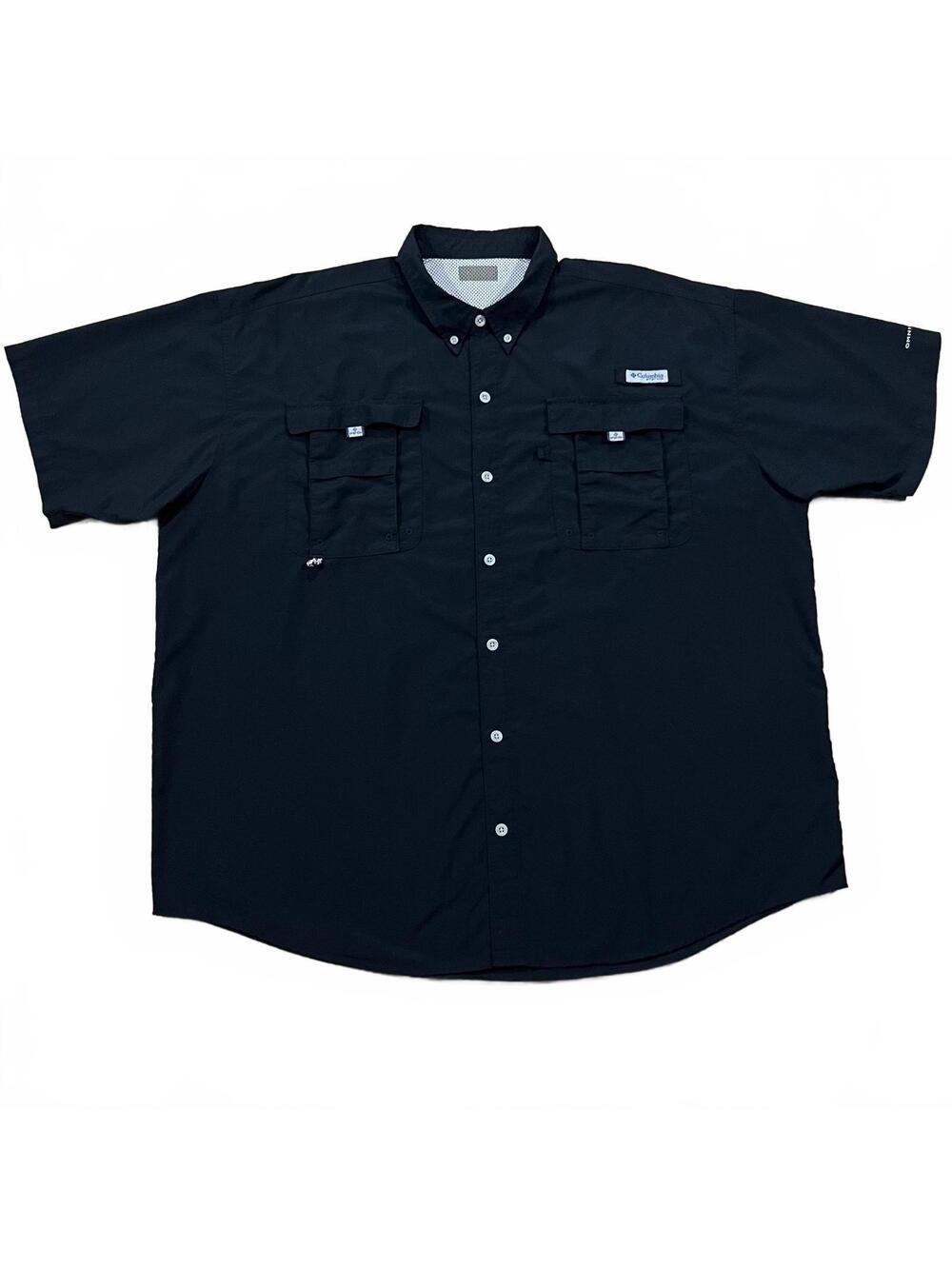 Columbia PFG Mems Bahama II Short Sleeve Shirt Black Size 2XL